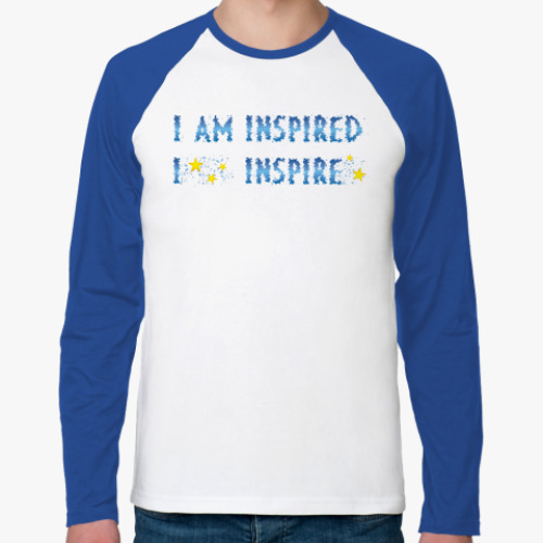 Футболка реглан с длинным рукавом I am inspired & I inspire