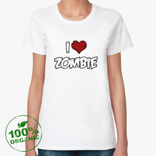 Женская футболка из органик-хлопка Я люблю зомби