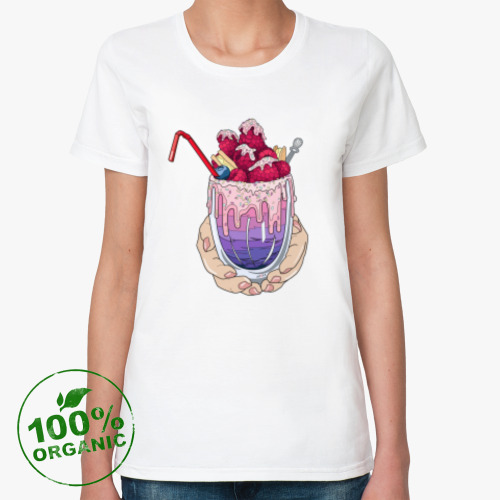 Женская футболка из органик-хлопка еда, напиток, вкусно