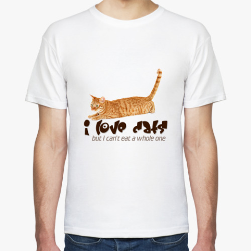 Футболка I love cats, but I can't eat..