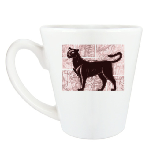 Чашка Латте Черная пантера - дикая кошка
