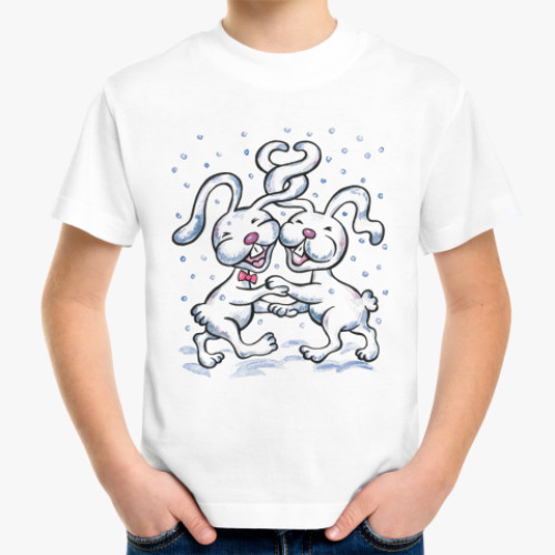 Детская футболка Влюбленные кролики