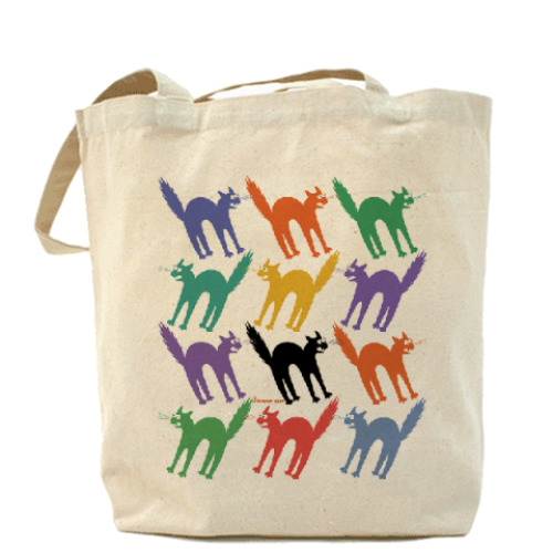 Сумка шоппер Разноцветные йошкины коты