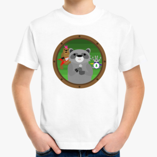 Детская футболка Лесные рокеры в иллюминаторе