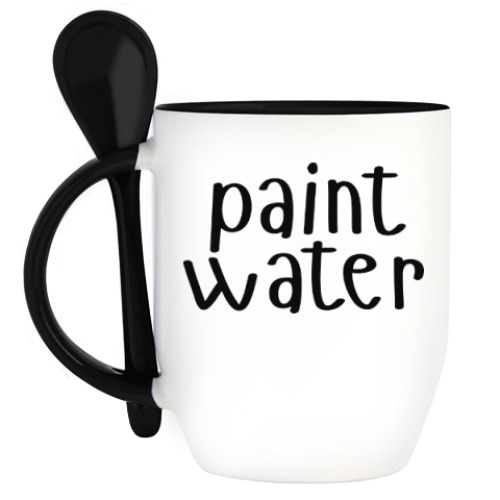 Кружка с ложкой paint water