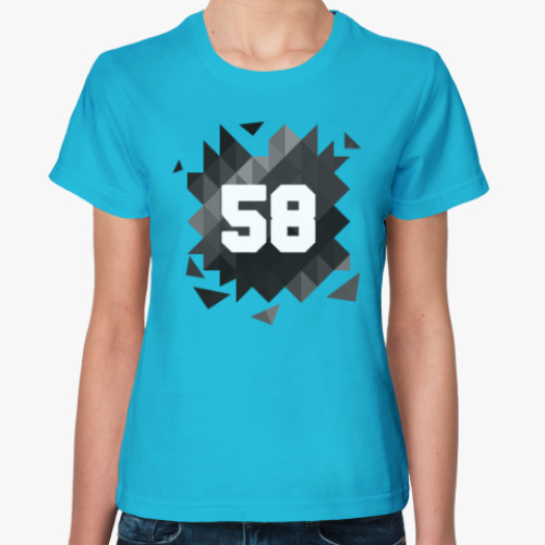 Женская футболка Цифра 58 (Low Poly)