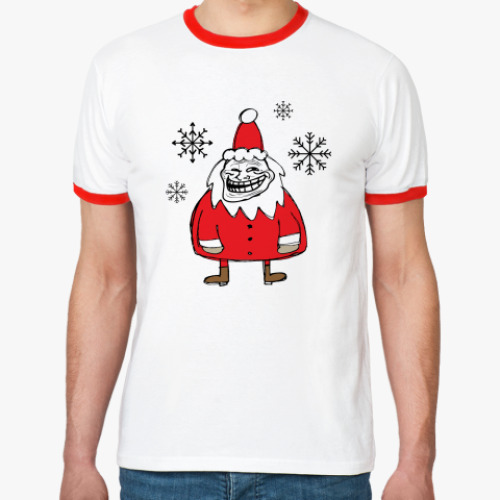 Футболка Ringer-T Trollface Santa