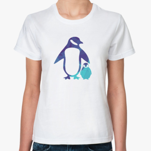 Классическая футболка Геометрический пингвин