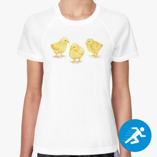 Женская спортивная футболка Цыплята