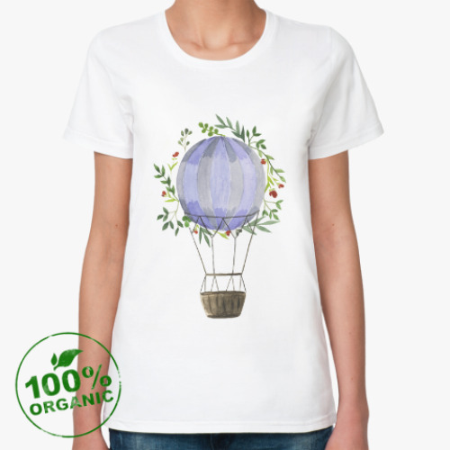 Женская футболка из органик-хлопка Воздушный шар в цветах