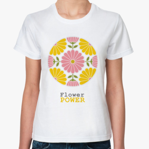 Классическая футболка  Flower power