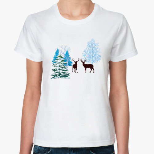 Классическая футболка Зимние олени