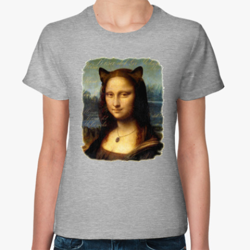 Женская футболка Мона Киса