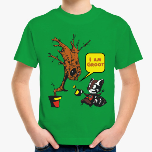 Детская футболка Groot and Rocket Raccoon