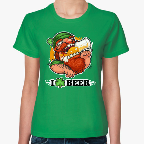 Женская футболка Я люблю Пиво (I love Beer)