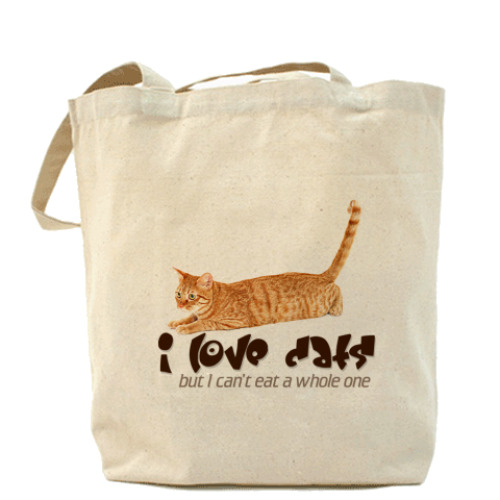 Сумка шоппер I love cats, but I can't eat..