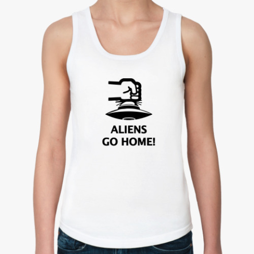 Женская майка AliensGoHome!