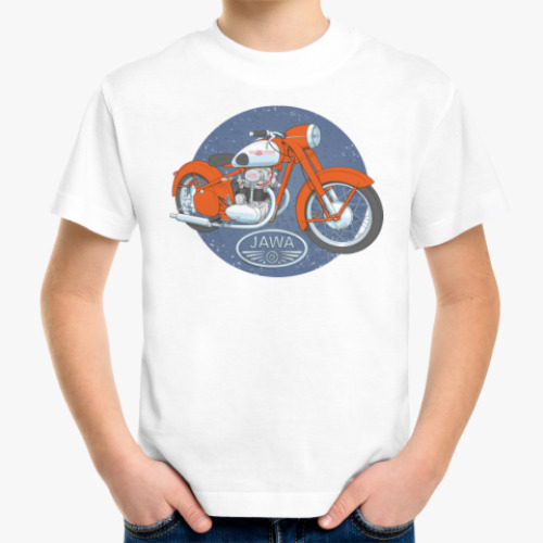 Детская футболка Ретро мотоцикл Jawa Retro