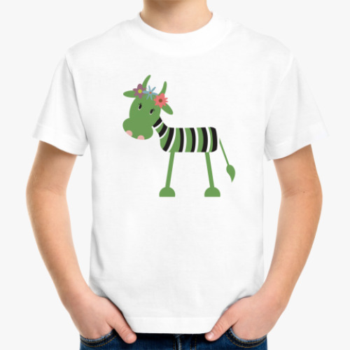 Детская футболка 'Зелёная корова'