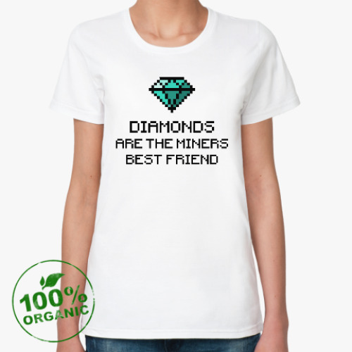 Женская футболка из органик-хлопка Minecraft - diamonds