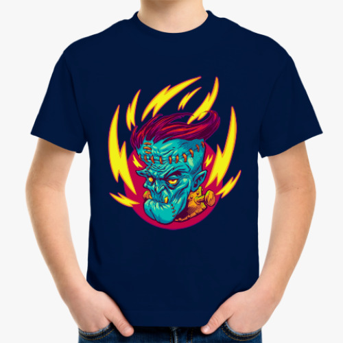 Детская футболка Франкенштейн в огне