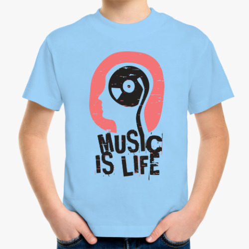 Детская футболка Музыка это жизнь