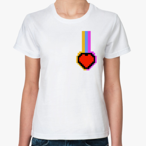 Классическая футболка 8 бит сердце