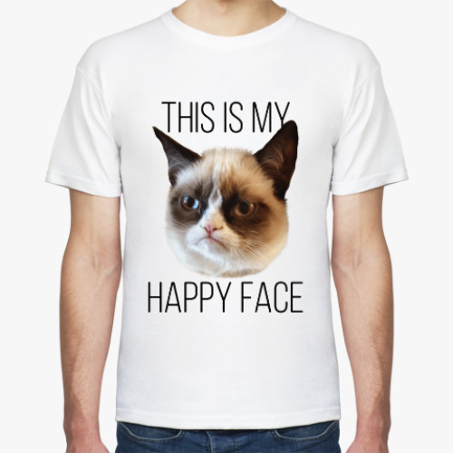 Футболка This is my happy face. Grumpy cat