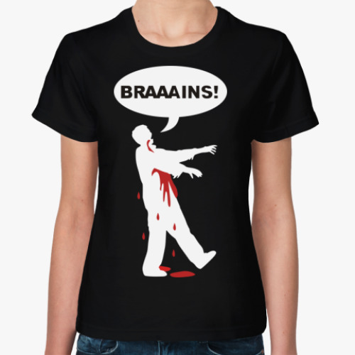 Женская футболка  'Brains!!!'