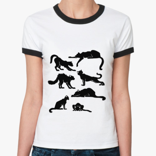 Женская футболка Ringer-T Грациозные кошки