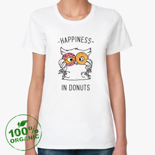 Женская футболка из органик-хлопка Owl Donuts