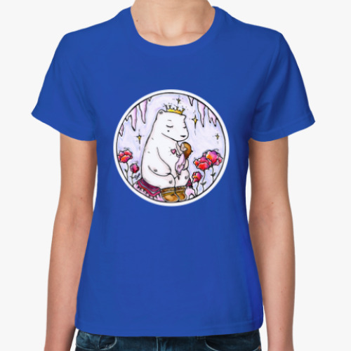 Женская футболка Полярный медведь и девочка