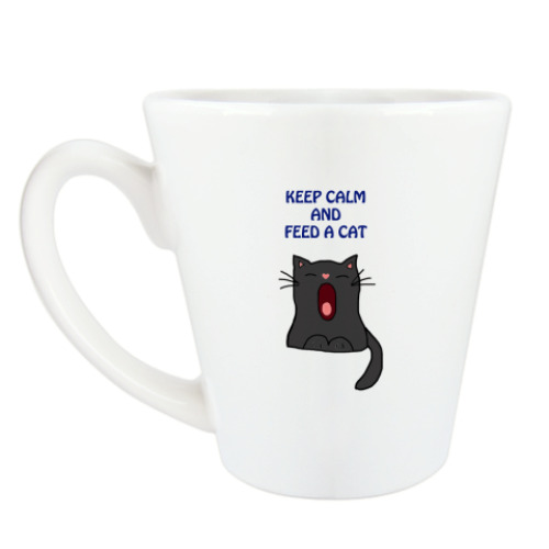 Чашка Латте Keep calm and feed a cat