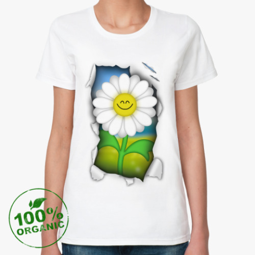 Женская футболка из органик-хлопка Ромашка