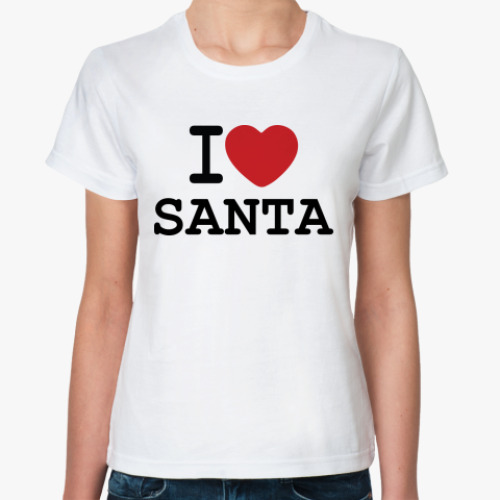 Классическая футболка Новогодний принт I Love Santa