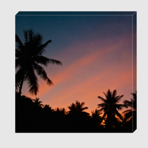 Холст Закат и пальмы / Palm sunset