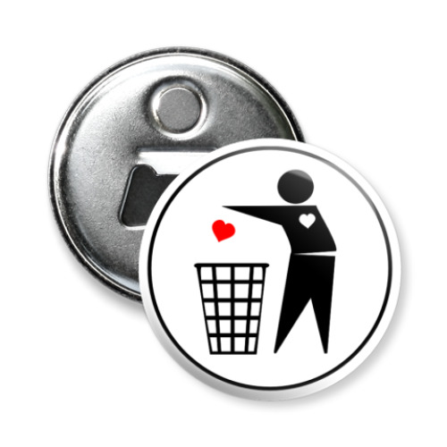 Магнит-открывашка Throw out Heart