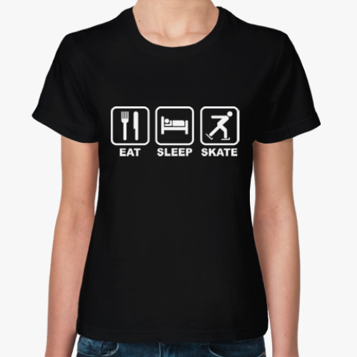 Женская футболка Eat Sleep Skate