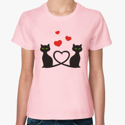 Женская футболка Влюбленные кошки