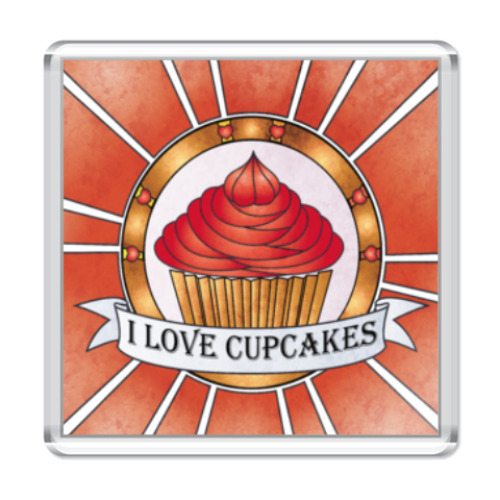 Магнит I love cupcakes