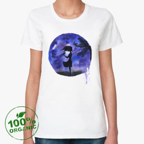 Женская футболка из органик-хлопка Космическая девушка