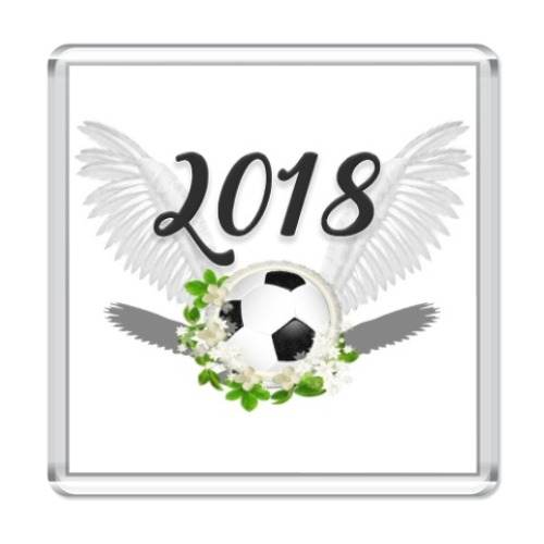Магнит Футбольный мяч с цветами 2018