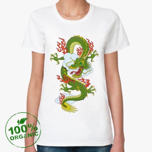 Женская футболка из органик-хлопка Дракон