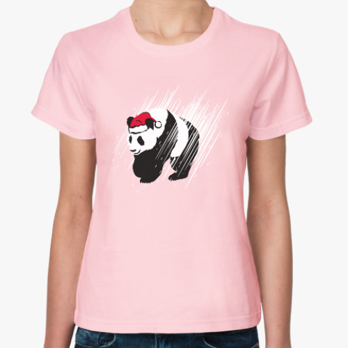 Женская футболка Санта-панда