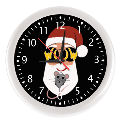 Настенные часы Дед Мороз и мышь