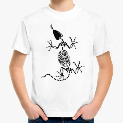 Детская футболка Скелет ящерицы