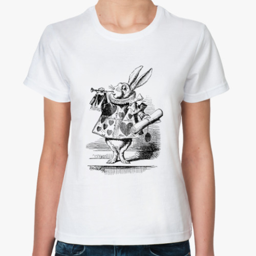 Классическая футболка  'Белый Кролик'