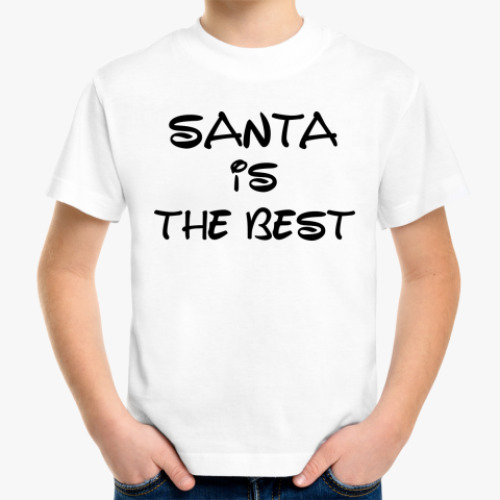 Детская футболка Надпись Santa is the best