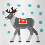 Reindeer and snowflakes