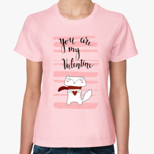 Женская футболка Мистер Фокс с валентинкой
